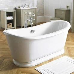 Old London Greenwich 1740 x 800mm Double Ended Slipper Freestanding Bath - LDB002 | Luxury Roll Top Bath