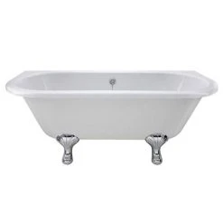 Old London Kenton 1690 x 745 'D' Shaped Back To Wall Bath with Chrome Leg Set - Double Ended Roll Top Bath -Deals Freestanding Baths Store Old London Kenton bath d6 460