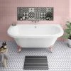 Admiral 1685 Back To Wall Roll Top Bath with Rose Gold Leg Set - Victorian Plumbing -Deals Freestanding Baths Store RGADMIRAL1685B n p
