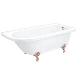 Appleby 1700 Roll Top Shower Bath with Rose Gold Leg Set - Victorian Plumbing