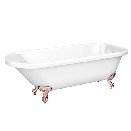 Bromley 1780 Single Ended Roll Top Bath with Rose Gold Leg Set | Victorian Plumbing 3 Bromley 1780 Single Ended Roll Top Bath with Rose Gold Leg Set | Victorian Plumbing