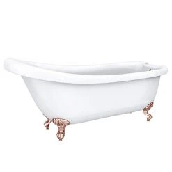 Oxford 1710 Roll Top Slipper Bath with Rose Gold Leg Set | Victorian Plumbing