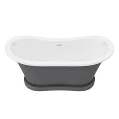 Trafalgar Grey 1685 x 745 Double Ended Slipper Roll Top Bath | Luxurious Freestanding Bath Tub -Deals Freestanding Baths Store TGRY1685 n d4 460
