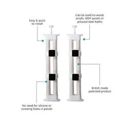 Unipanel Bath Panel Fixing Kit - 2 Piece | Secure Bath Panel Installation | Victorian Plumbing -Deals Freestanding Baths Store UNIPANEL2PART d1 460