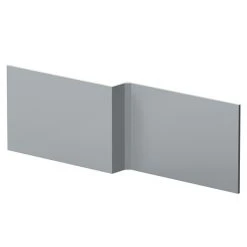 Venice Abstract Urban Satin Grey L-Shaped Front Bath Panel - 1700mm | Modern Bathroom Design