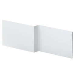 Venice Abstract Urban Satin White L-Shaped Front Bath Panel - 1700mm | Modern Bathroom Design