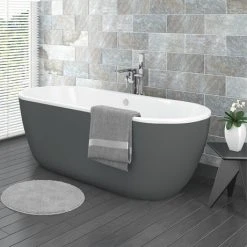 Verona Grey Freestanding Modern Bath - Stylish & Contemporary Design