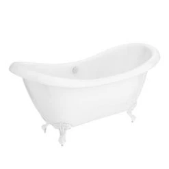 Earl 1750 Double Ended Roll Top Slipper Bath with White Leg Set - Victorian Plumbing -Deals Freestanding Baths Store WHTEARL1750B nd5 460