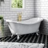 Earl 1750 Double Ended Roll Top Slipper Bath with White Leg Set - Victorian Plumbing 2 Earl 1750 Double Ended Roll Top Slipper Bath with White Leg Set - Victorian Plumbing -Deals Freestanding Baths Store WHTEARL1750B p