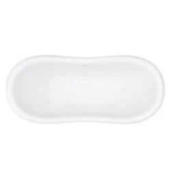 Earl 1750 Double Ended Roll Top Slipper Bath with White Leg Set - Victorian Plumbing -Deals Freestanding Baths Store WHTEARL1750B d2 460