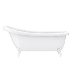 Oxford 1710 Roll Top Slipper Bath with White Leg Set | Victorian Plumbing -Deals Freestanding Baths Store WHTOX1710B d3 460