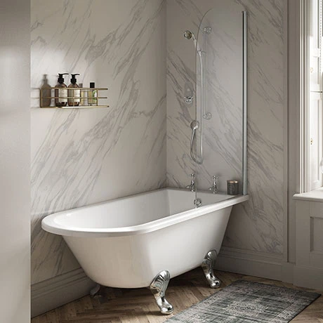 Old London Winterburn 1700 x 750 Single Ended Traditional Shower Bath with Chrome Leg Set 3 Old London Winterburn 1700 x 750 Single Ended Traditional Shower Bath with Chrome Leg Set
